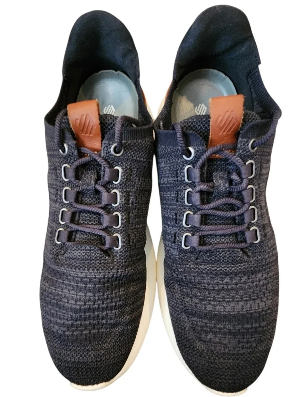 Johnston & Murphy Men's Amherst 2.0 Knit Plain Toe Sneakers Size 9.5 Navy/Brown